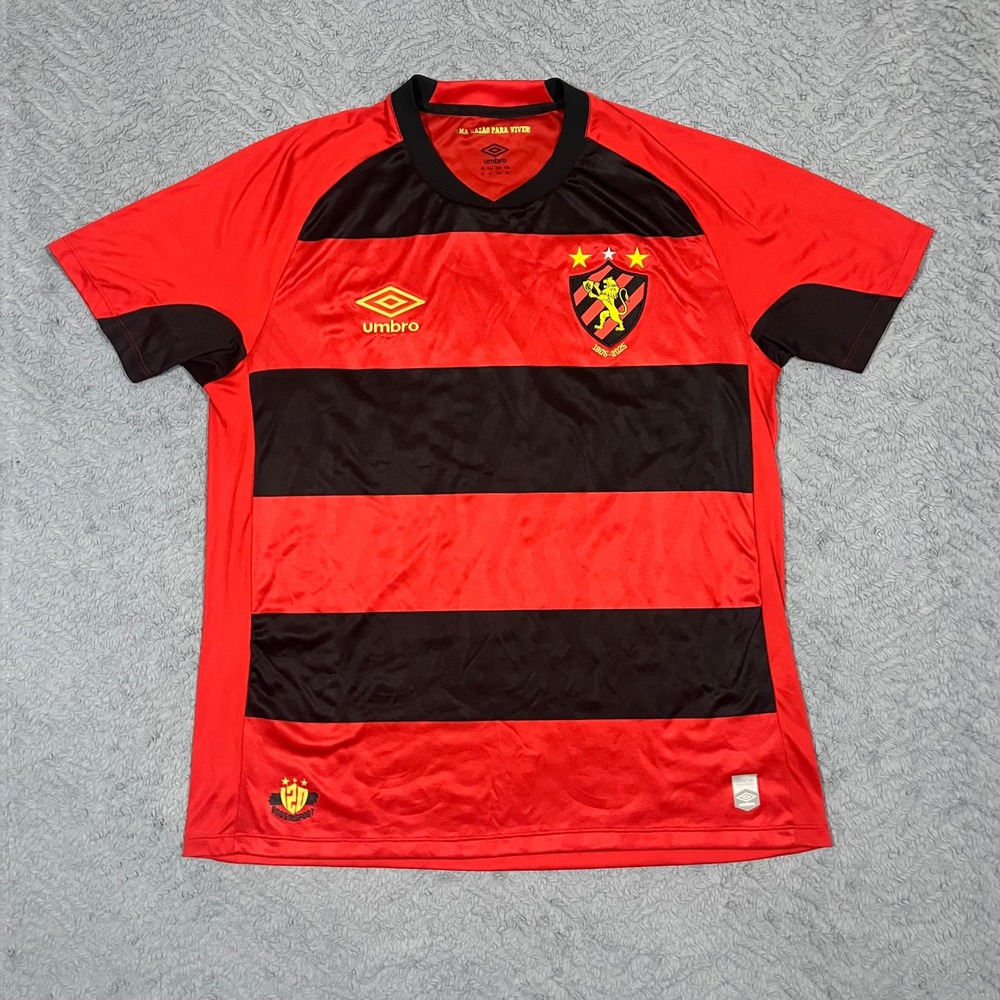 Umbro Sport Club do Recife Jersey Mens XL Red Black Striped 2025 Soccer Kit #10